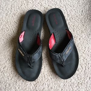 Coach Judy flip flops thong sandals slides black